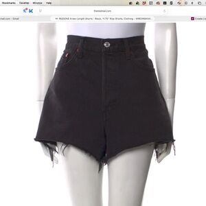 RE/DONE High Rise Cut-Off Shorts Black Size: 27